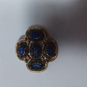 Sarah Coventry Vintage Mosaic “Light of the East” Brooch Pin Vintage 1960's